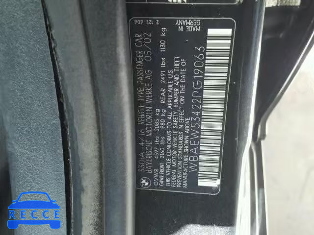 2002 BMW 330 WBAEW53422PG19063 Bild 9