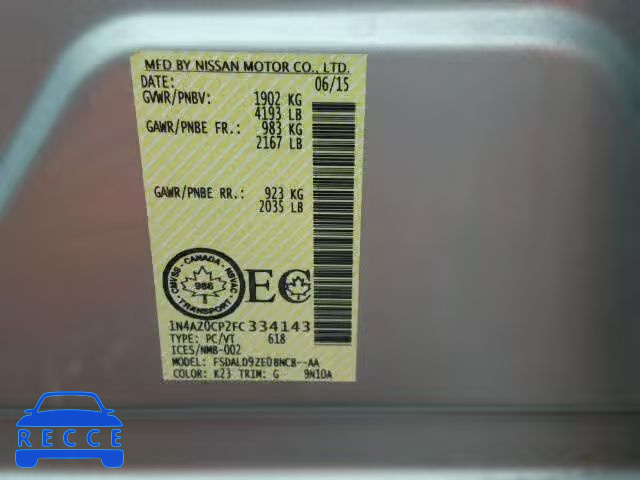 2015 NISSAN LEAF 1N4AZ0CP2FC334143 image 9