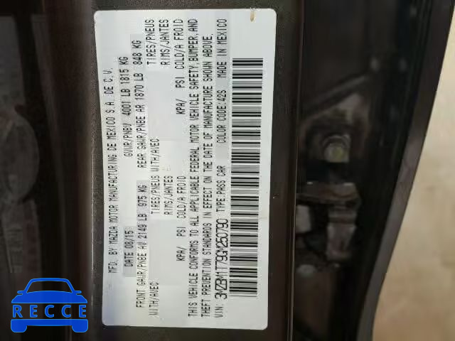 2016 MAZDA 3 3MZBM1T79GM250790 image 9