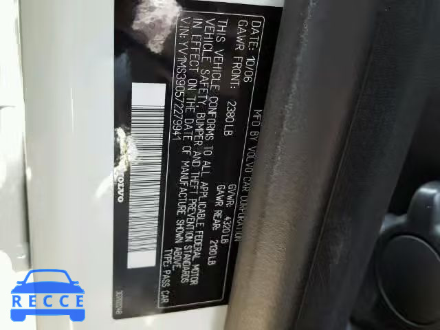 2007 VOLVO S40 YV1MS390572279941 image 9