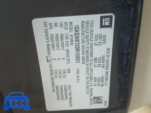 2013 GMC YUKON XL K 1GKS2KE72DR160651 image 9