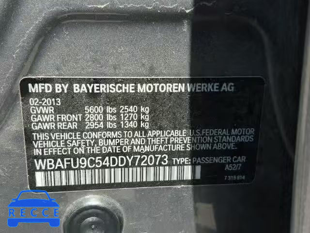 2013 BMW 550 WBAFU9C54DDY72073 зображення 9