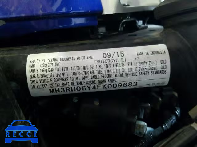 2015 YAMAHA YZFR3 MH3RH06Y4FK009683 image 9