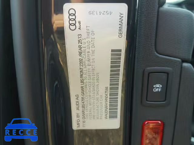 2017 AUDI A4 PREMIUM WAUDNAF41HN047584 image 9