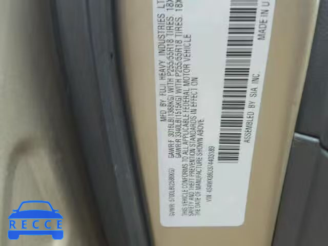 2007 SUBARU B9 TRIBECA 4S4WX86D374403189 image 9