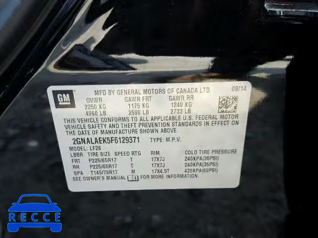 2015 CHEVROLET EQUINOX 2GNALAEK5F6129371 Bild 9