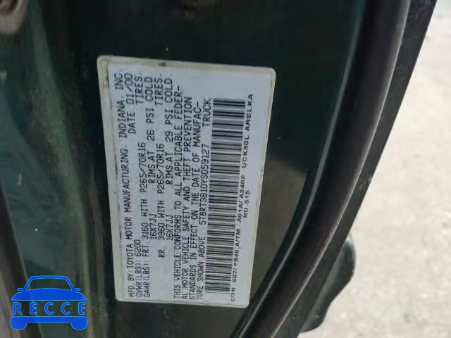 2000 TOYOTA TUNDRA 5TBRT3810YS059127 Bild 9