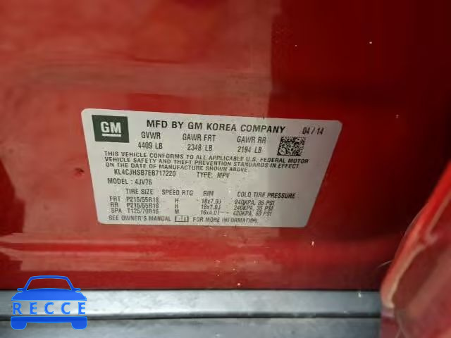 2014 BUICK ENCORE PRE KL4CJHSB7EB717220 image 9