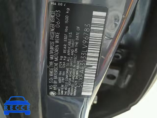 2003 BMW X5 5UXFA53533LV96783 зображення 9