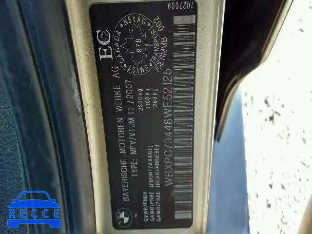 2008 BMW X3 WBXPC73448WE52125 image 9