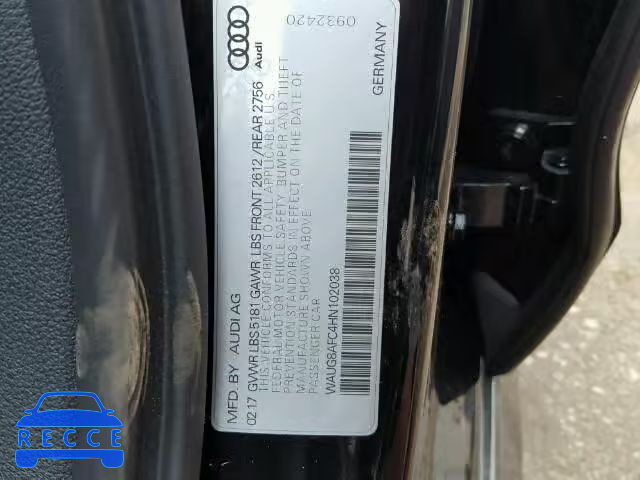 2017 AUDI A6 PREMIUM WAUG8AFC4HN102038 image 9