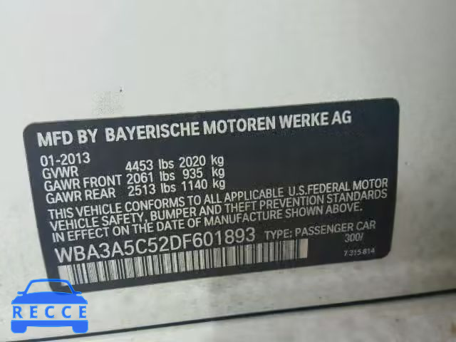 2013 BMW 328 WBA3A5C52DF601893 Bild 9