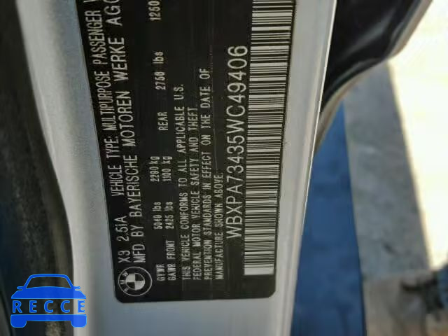 2005 BMW X3 WBXPA73435WC49406 image 9