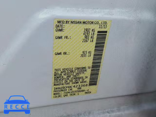 2013 NISSAN LEAF 1N4AZ0CP4DC423368 Bild 9