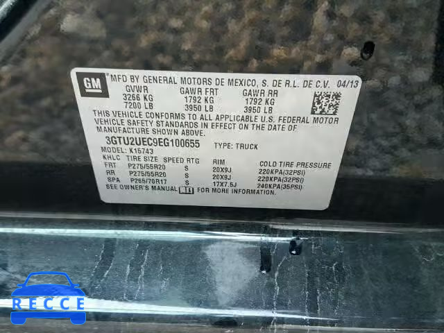 2014 GMC SIERRA 3GTU2UEC9EG100655 image 9