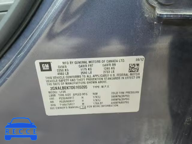 2013 CHEVROLET EQUINOX 2GNALBEK7D6165095 image 9