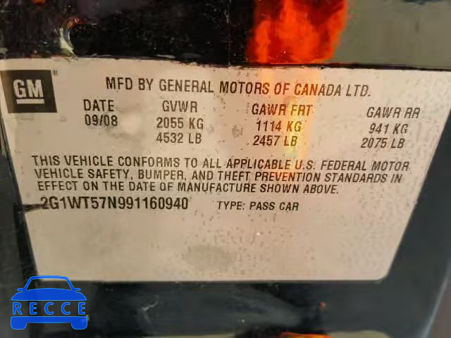 2009 CHEVROLET IMPALA 2G1WT57N991160940 image 9