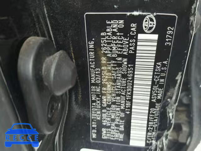 2013 TOYOTA CAMRY 4T1BF1FK9DU246951 Bild 9