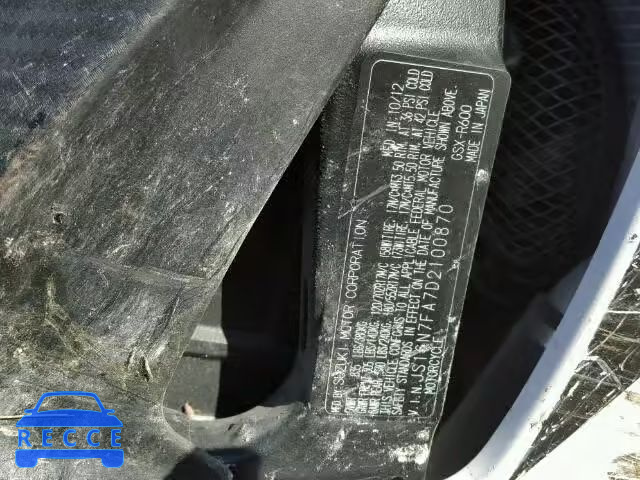 2013 SUZUKI GSX-R600 JS1GN7FA7D2100870 image 9