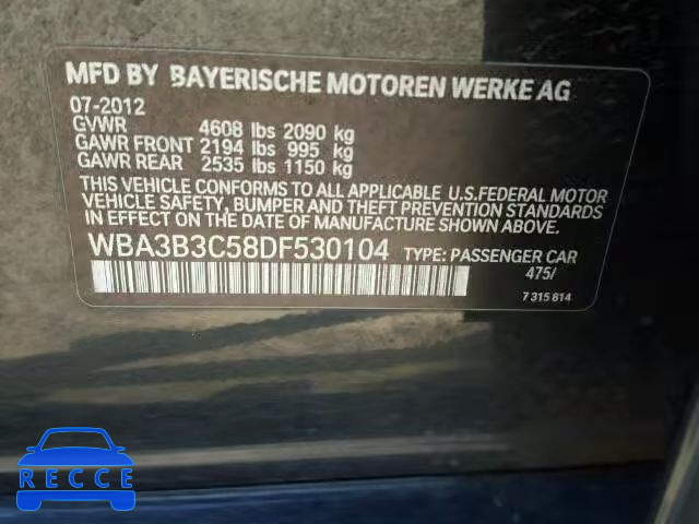 2013 BMW 328XI WBA3B3C58DF530104 image 9
