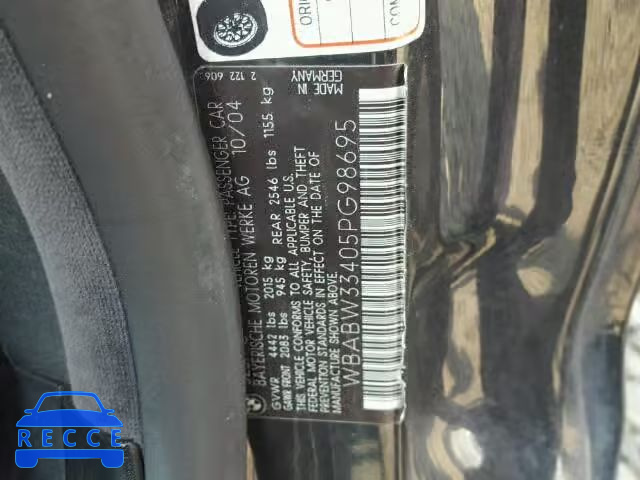 2005 BMW 325 WBABW33405PG98695 image 9