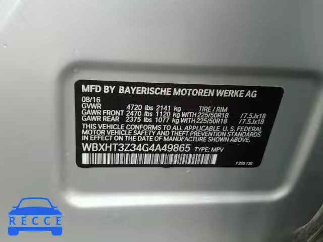 2016 BMW X1 WBXHT3Z34G4A49865 image 9