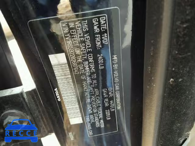 2008 VOLVO S60 YV1RS592282687642 image 9