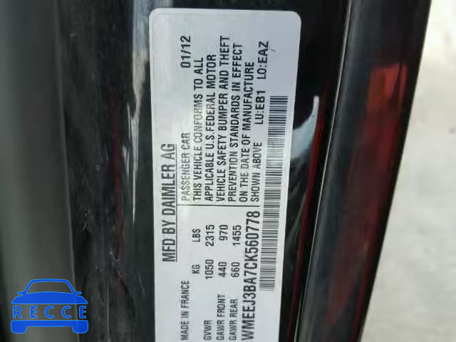 2012 SMART FORTWO WMEEJ3BA7CK560778 image 9