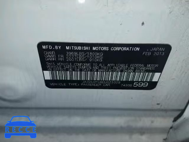 2013 MITSUBISHI LANCER JA32U2FU6DU023329 image 9
