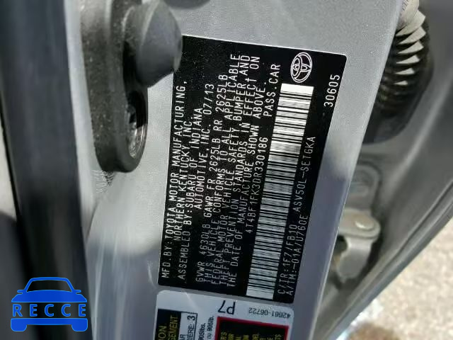 2013 TOYOTA CAMRY 4T4BF1FK3DR330186 image 9