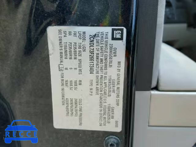 2006 CHEVROLET EQUINOX 2CNDL73F266173404 Bild 9