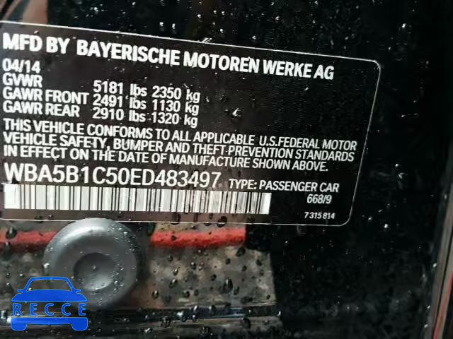 2014 BMW 535 WBA5B1C50ED483497 image 9