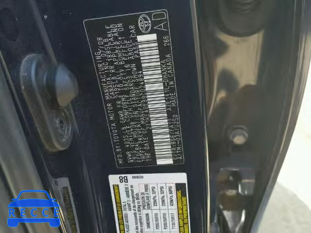 2009 TOYOTA COROLLA MA 2T1KE40E99C024894 Bild 9