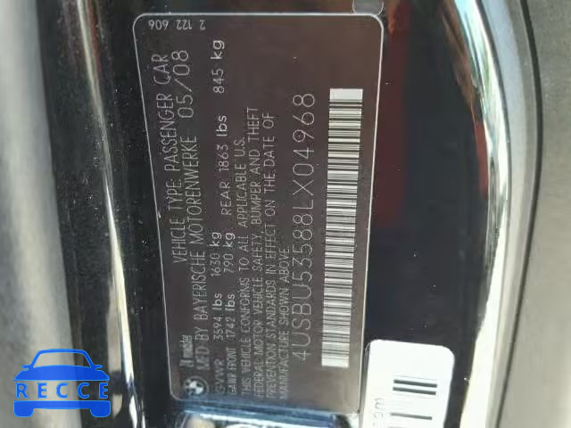 2008 BMW Z4 4USBU53588LX04968 зображення 9