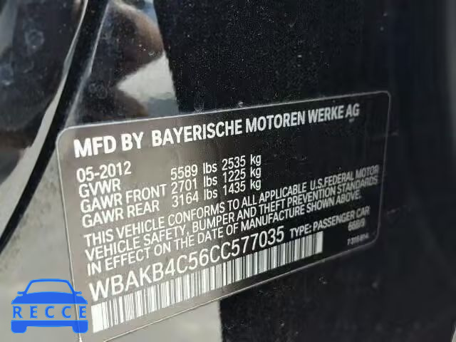 2012 BMW 740LI WBAKB4C56CC577035 зображення 9