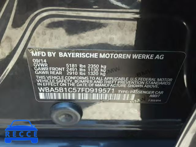 2015 BMW 535 WBA5B1C57FD919571 image 9