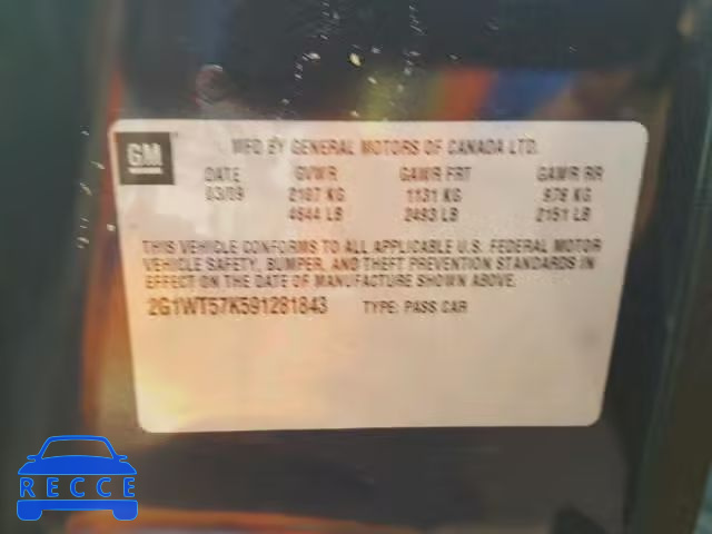 2009 CHEVROLET IMPALA 2G1WT57K591281843 image 9