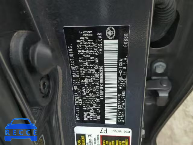 2013 TOYOTA CAMRY 4T1BF1FK1DU696996 image 9