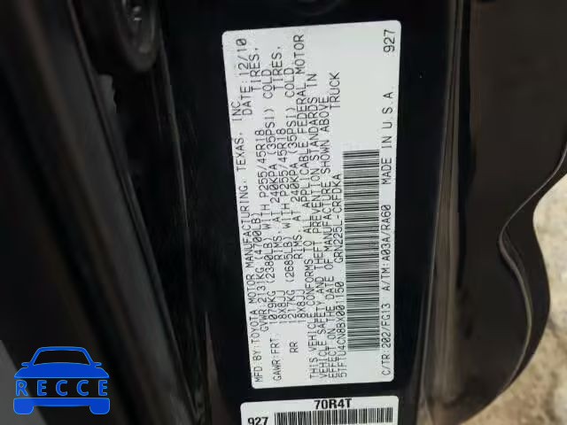 2011 TOYOTA TACOMA X-R 5TFTU4CN8BX001150 image 9