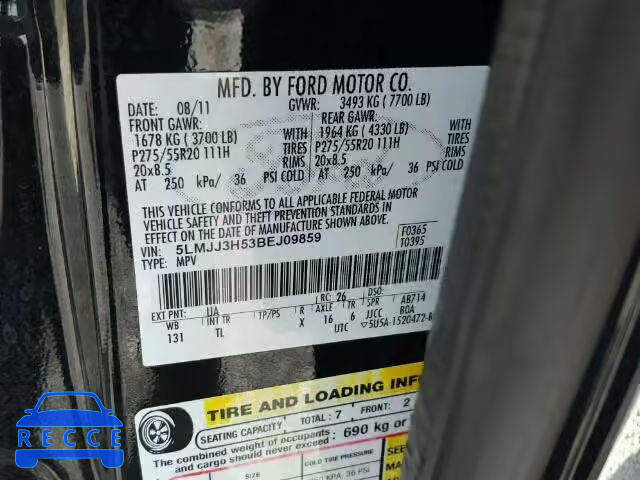 2011 LINCOLN NAVIGATOR 5LMJJ3H53BEJ09859 image 9