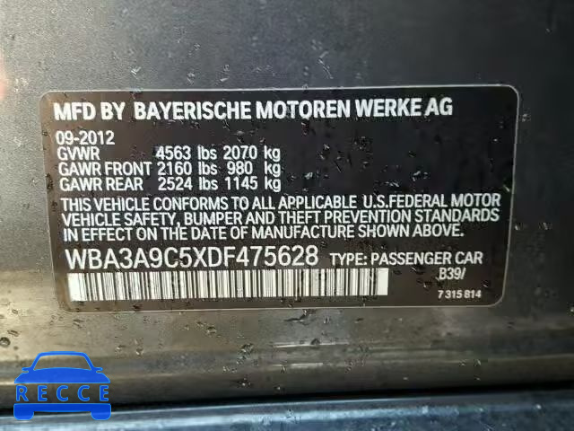 2013 BMW 335 WBA3A9C5XDF475628 Bild 9