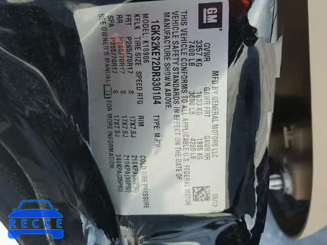 2013 GMC YUKON XL K 1GKS2KE72DR330104 image 9
