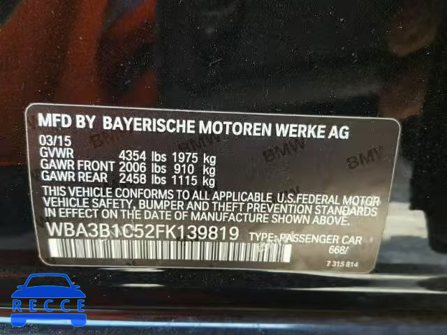 2015 BMW 320 WBA3B1C52FK139819 image 9