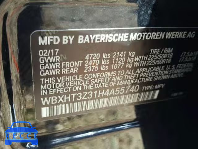 2017 BMW X1 WBXHT3Z31H4A55740 Bild 9