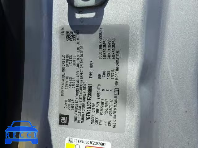 2014 GMC SIERRA 1GTN1UEC1EZ388601 image 9