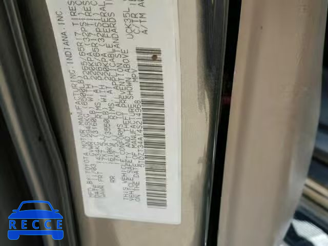 2004 TOYOTA SEQUOIA 5TDZT34A14S214968 image 9