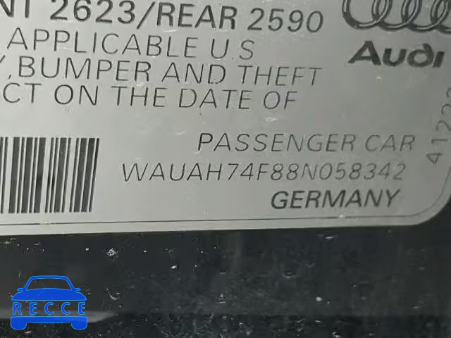 2008 AUDI A6 WAUAH74F88N058342 image 9