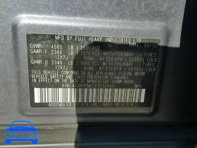 2014 SUBARU OUTBACK 4S4BRCMC1E3232449 image 9