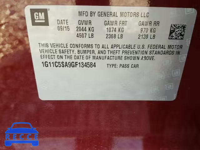 2016 CHEVROLET MALIBU L 1G11C5SA9GF134584 image 9