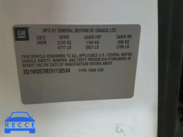 2009 CHEVROLET IMPALA 2G1WU57M791136544 image 9